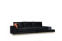 Atelier Del Sofa Sofá de 4 Plazas con Mesa Lateral - Negro y Dorado